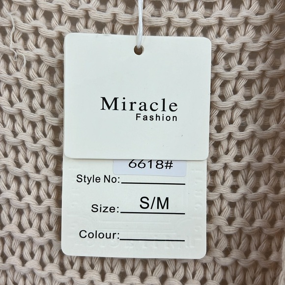 Miracle, long cable knit open from beige size S/M cardigan NWT’S - Picture 4 of 7